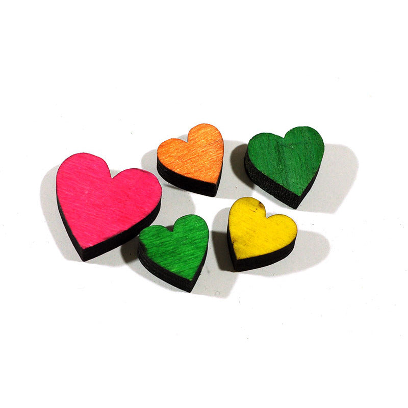 Inimă Din Lemn 2 Mix Dimensiune 2/3Cm 80Pcs/Pachet