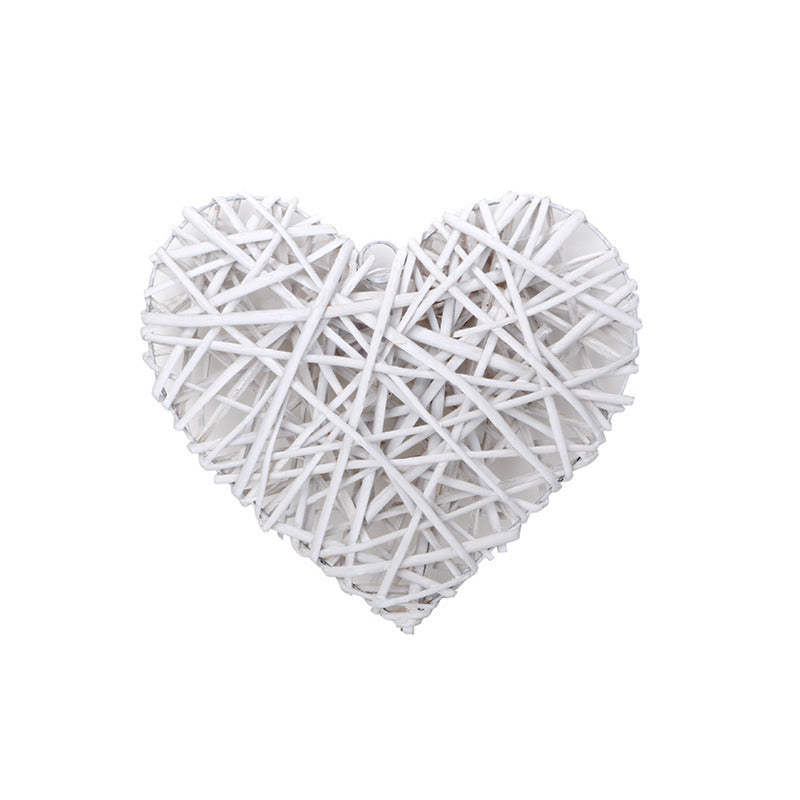 Inimă Din Răchită Alb 30 Cm