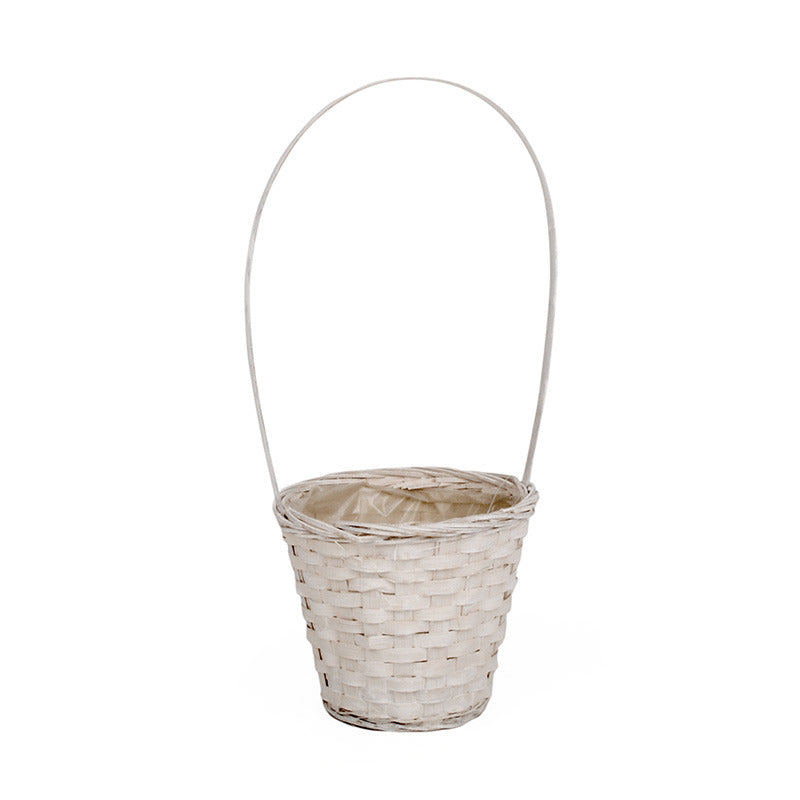 Coș Pentru Toarte Din Bambus Alb 16X 14/39Cm