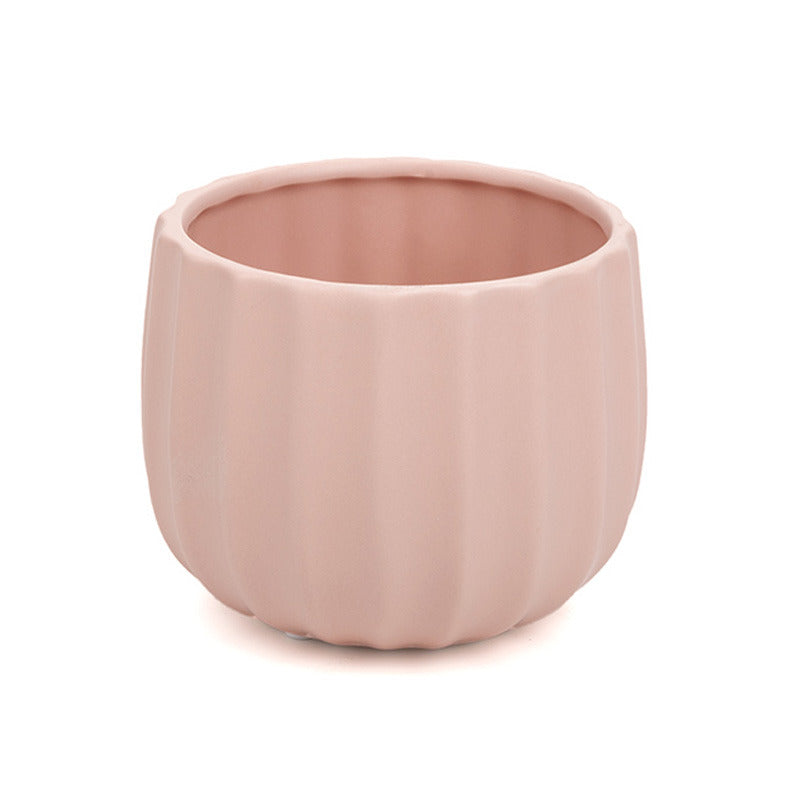 Oală Ceramică Deco Roz Pastel Mat 8X7,5Cm