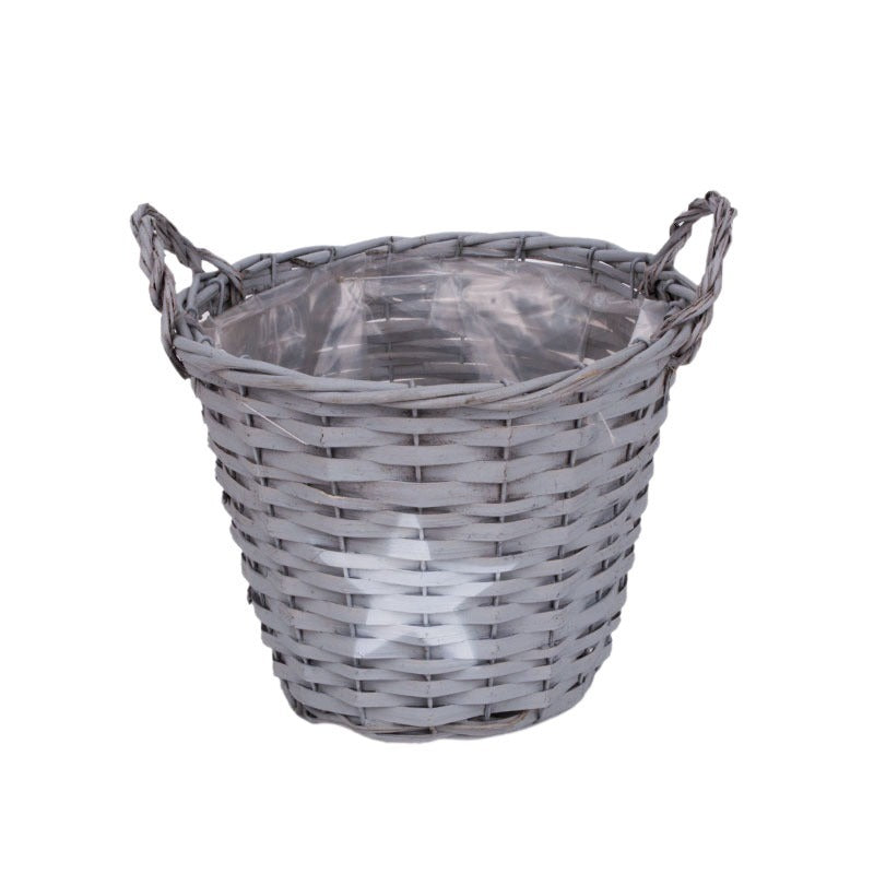 Oală Din Lemn Cu Două Toarte Gri Deschis 23,5X18,5/23Cm