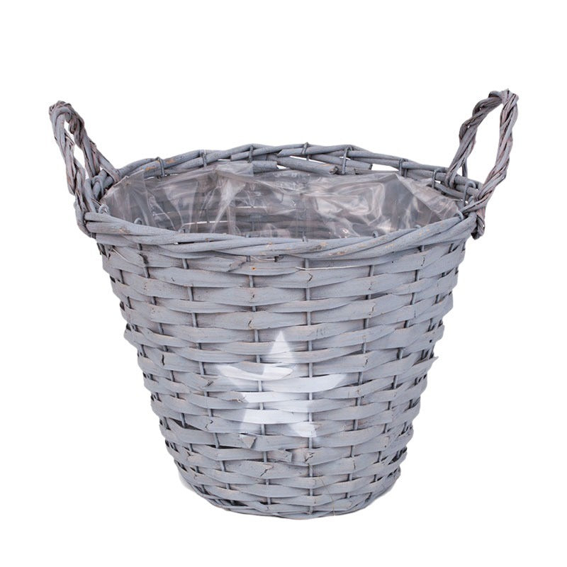 Oală Din Lemn Cu Model Stea Cu Două Toarte Gri 26,5X21/26Cm