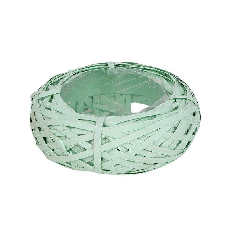 Castron Din Lemn Cu Cuib De Păsări Verde 25X9Cm