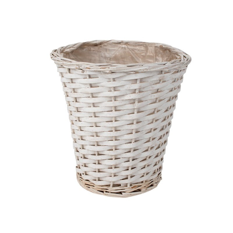 Ghiveci Inalt Din Lemn Despicat Alb 25X25,5Cm