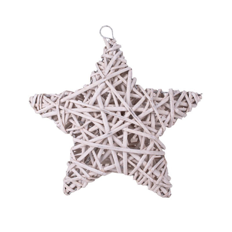 Răchită Stea Agățat Alb 32X32X8Cm