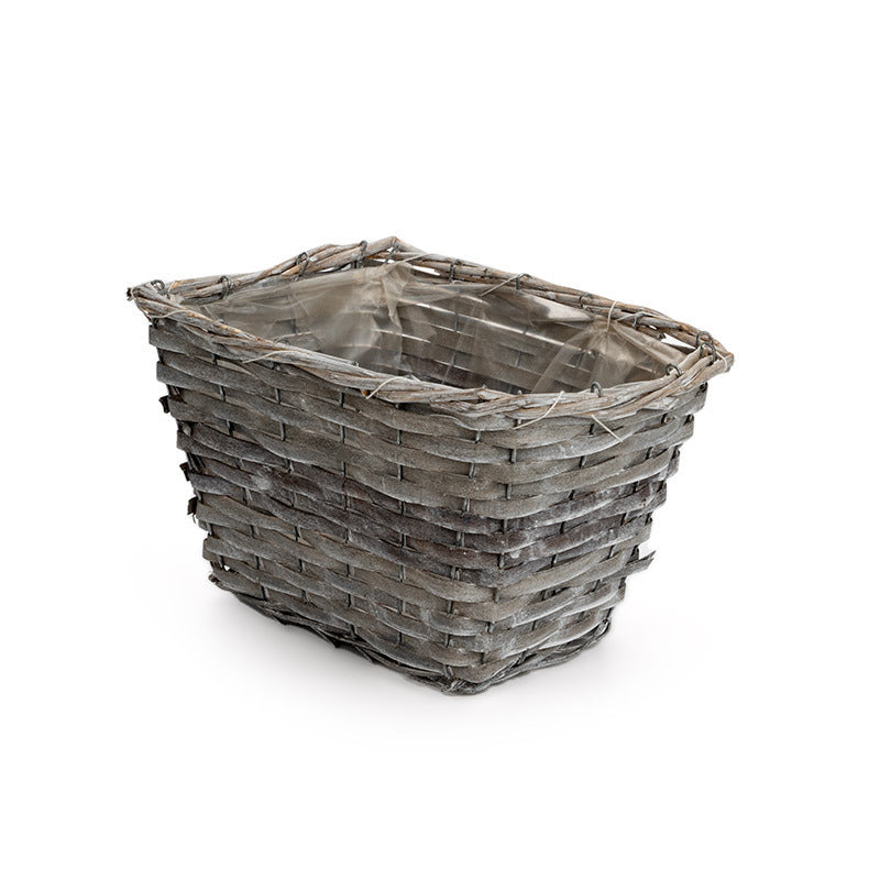 Ghiveci Pătrat Din Lemn Cu Fantă Gri 27,5X20,5X17Cm