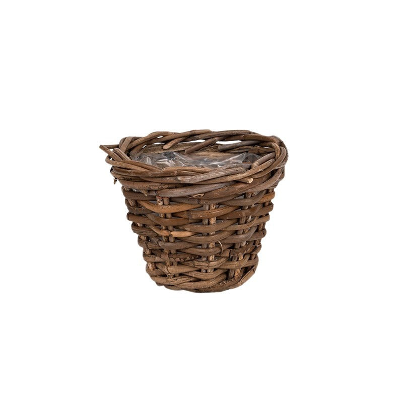 Oală De Rattan Cu Fantă Maro 20X16Cm