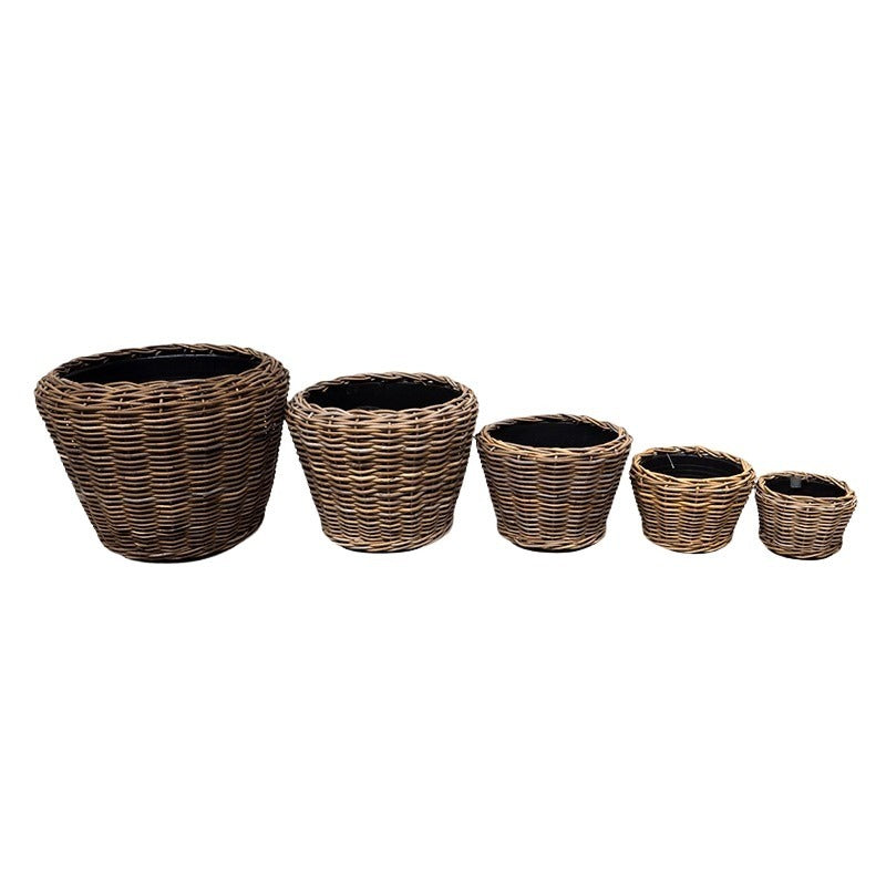 Drypot Set De Vase Din Rattan Maro 65X50Cm S/5