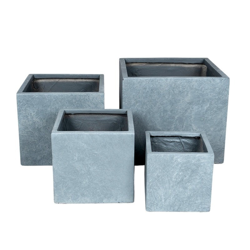 Atlanta Cube Compozit Suport Pentru Plante Set Gri 22,5X22,5X22-44X44X38Cm S/4