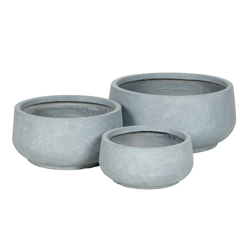 Atlanta Rita Compozit Ghiveci Set Gri 28X13-44X20Cm S/3