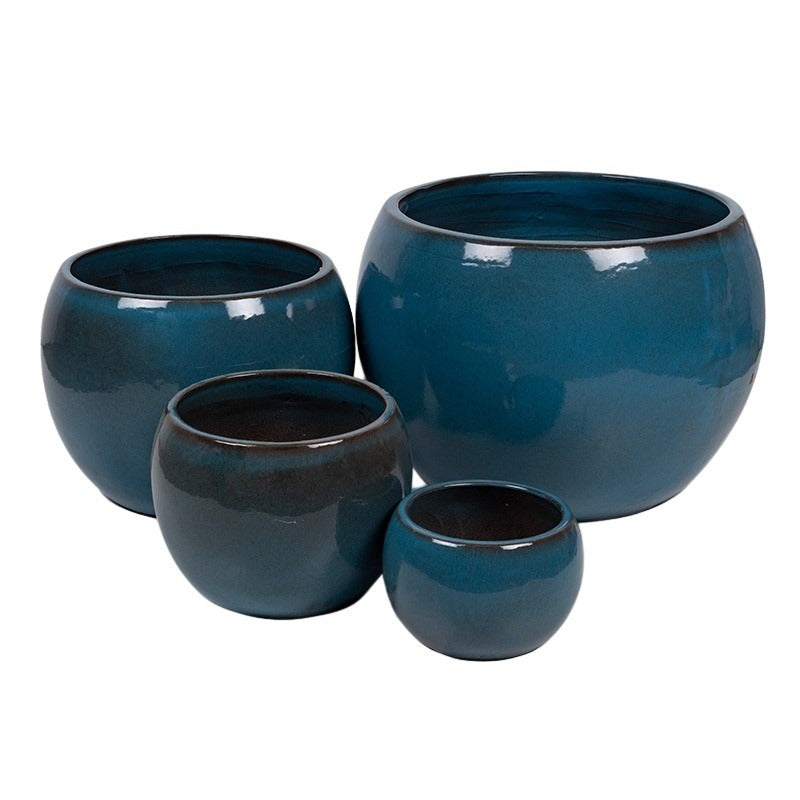 Singa Globe Set Suport Pentru Plante Din Ceramică Albastru Cer 24X16-56X40Cm S4