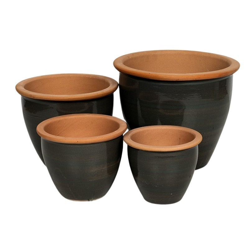 Salvador Eros Set Suport Pentru Plante Din Ceramică Gri Verzui 21X18-38X32Cm S/4