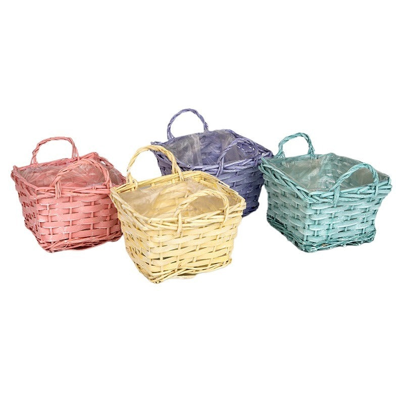 Ghiveci Pătrat Din Răchită Mix 18X17,5X11Cm