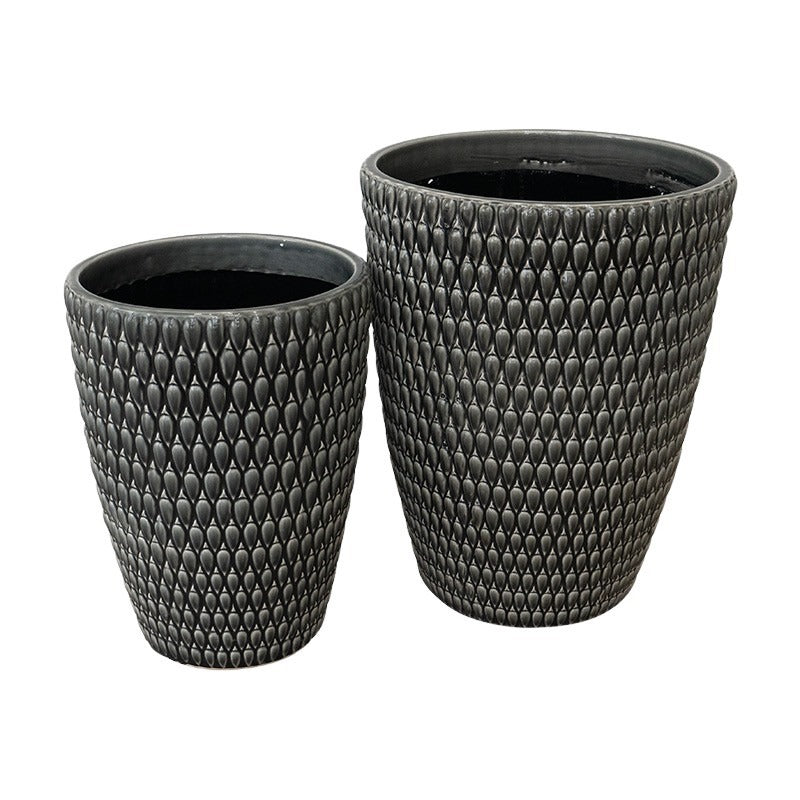 Set De Vase Ceramice Preston Negru 41,5X41,5X53Cm