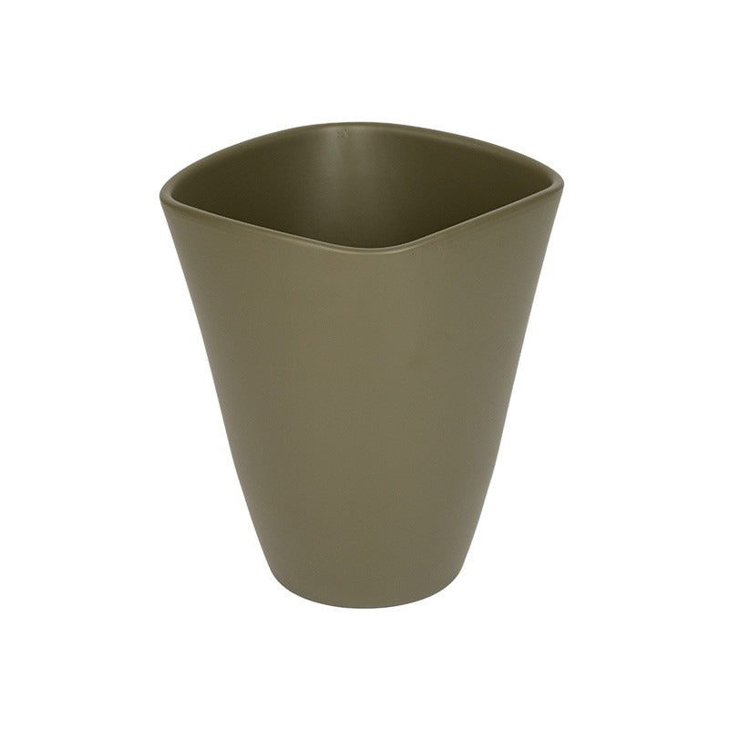 Vaza Cu Orhidee Quatro Mată Verde Măslin 14Cm