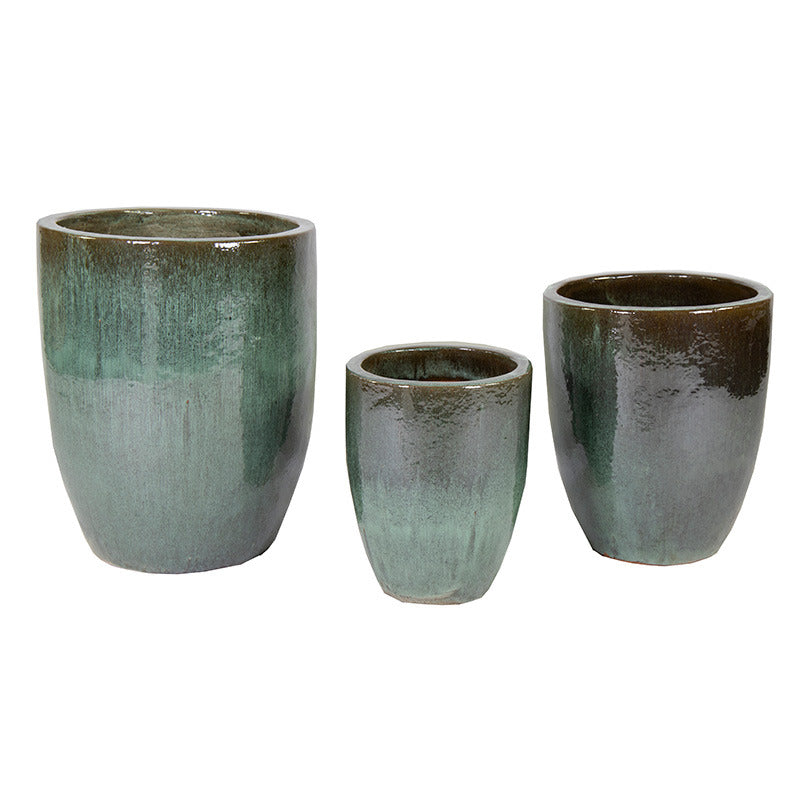 Kingston Classic High Ceramic Ghiveci Set Moss Green 35X44-54X67Cm S3