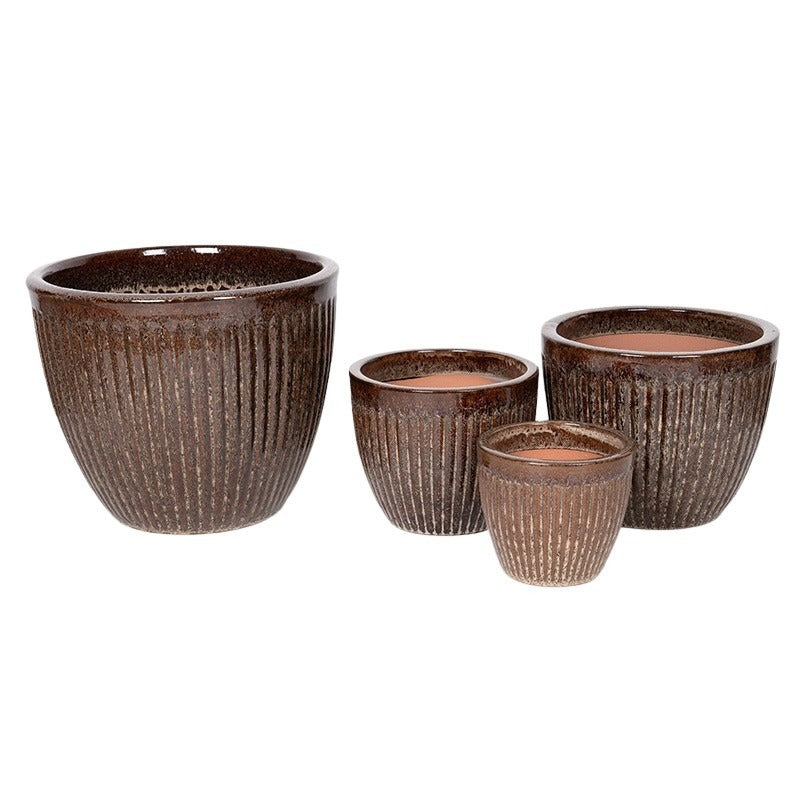 Robbins Classic Set Suport Pentru Plante Din Ceramică Espresso 22X18-48X39Cm S4