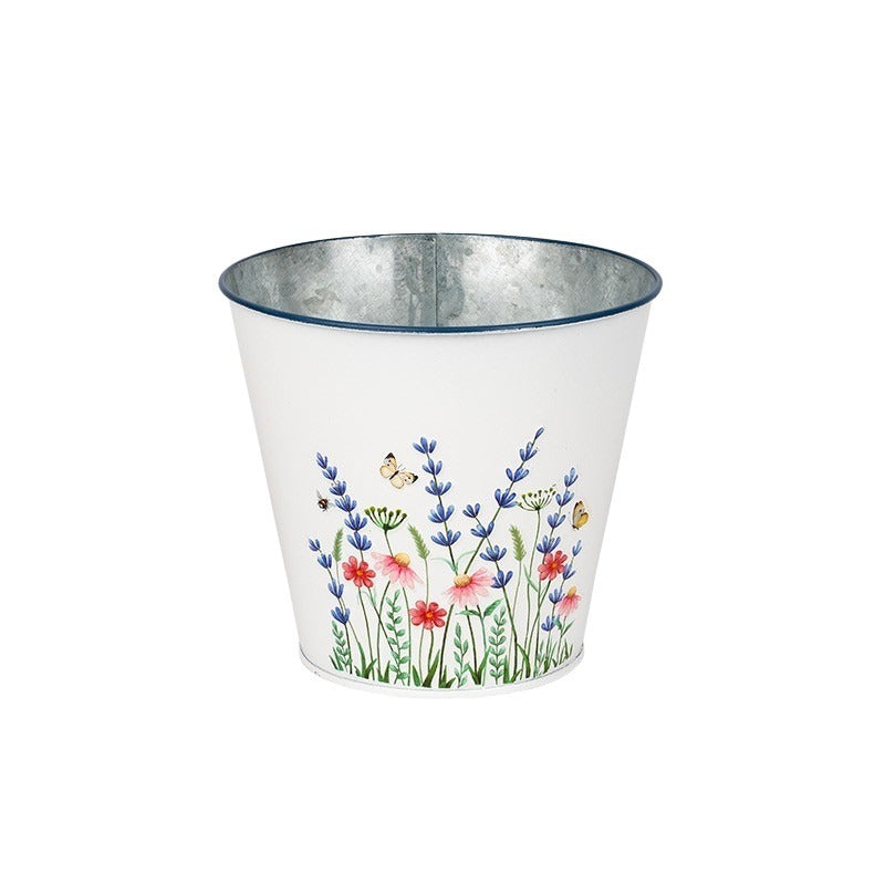 Vas Metalic Meadow Model Floare De Pajiște Alb 18X16,5Cm