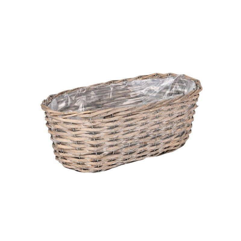 Castron Din Lemn Cu Fantă Ovală Gri 40X15Cm