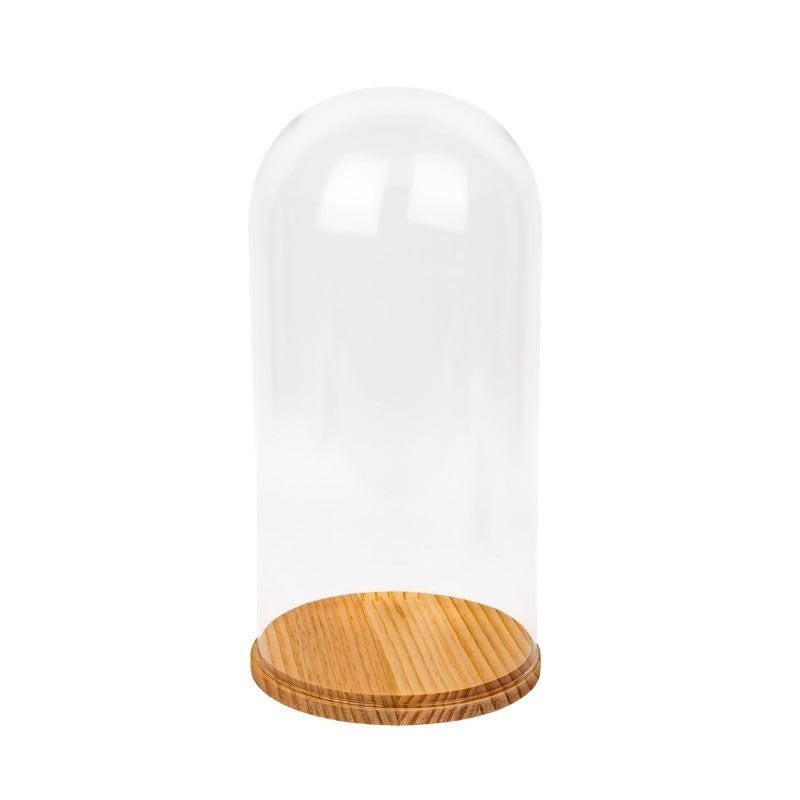 Cupolă De Sticlă Pe Base De Lemn 15X30Cm