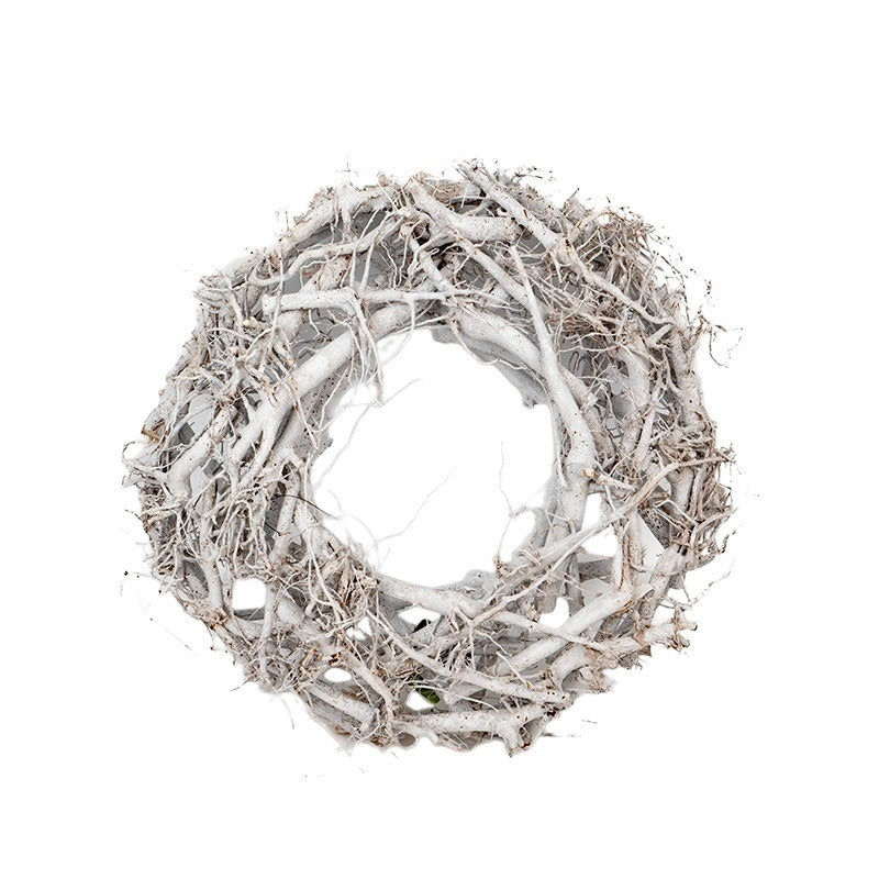 Coroniță Finlandeză Din Lemn Tăiat Și Baza De Răchită 50X12Cm