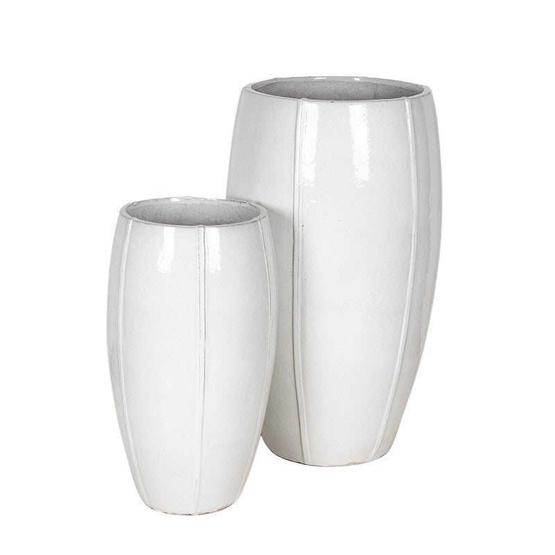 Alden Vase Giant Set De Ghivece Ceramice Alb 44X77-57X100Cm S2