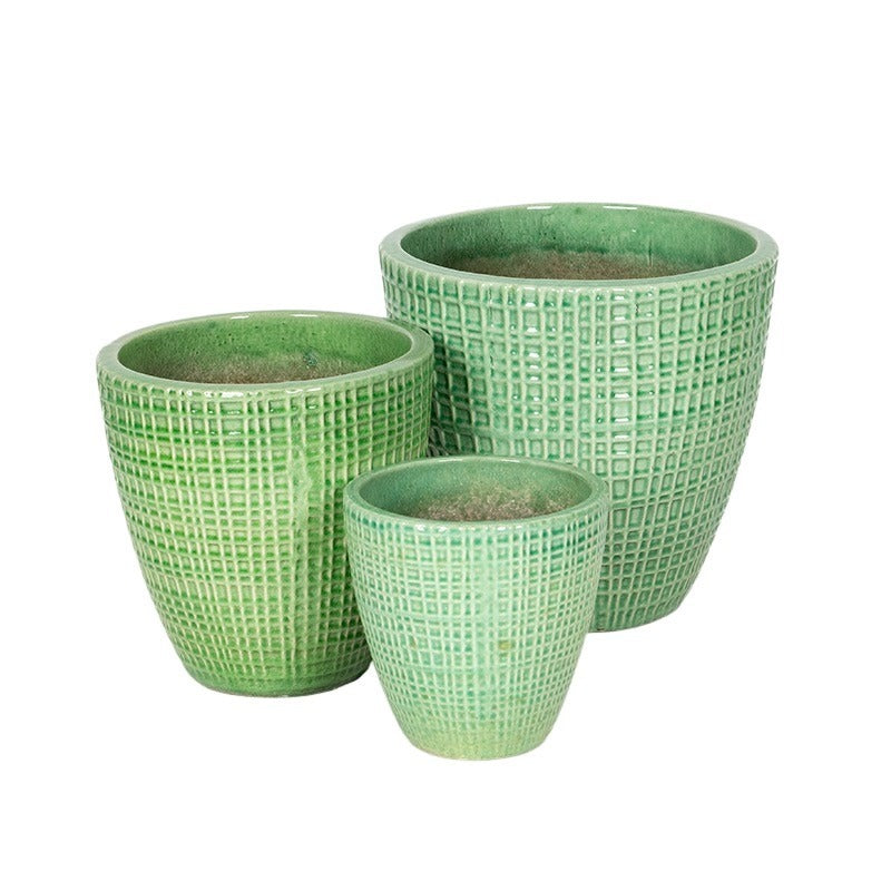Pax Classic Set Suport Pentru Plante Din Ceramică Verde 23X23-38X36,8Cm S3