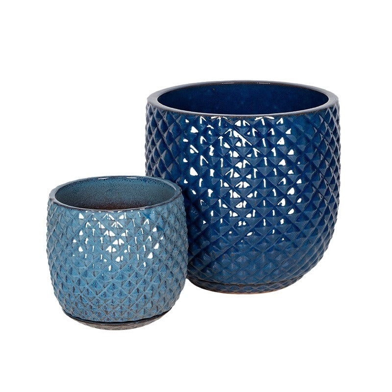 Nova Classic Set Ghiveci Ceramic Albastru Antic 30,5X30,5-45,7X45,7Cm S2