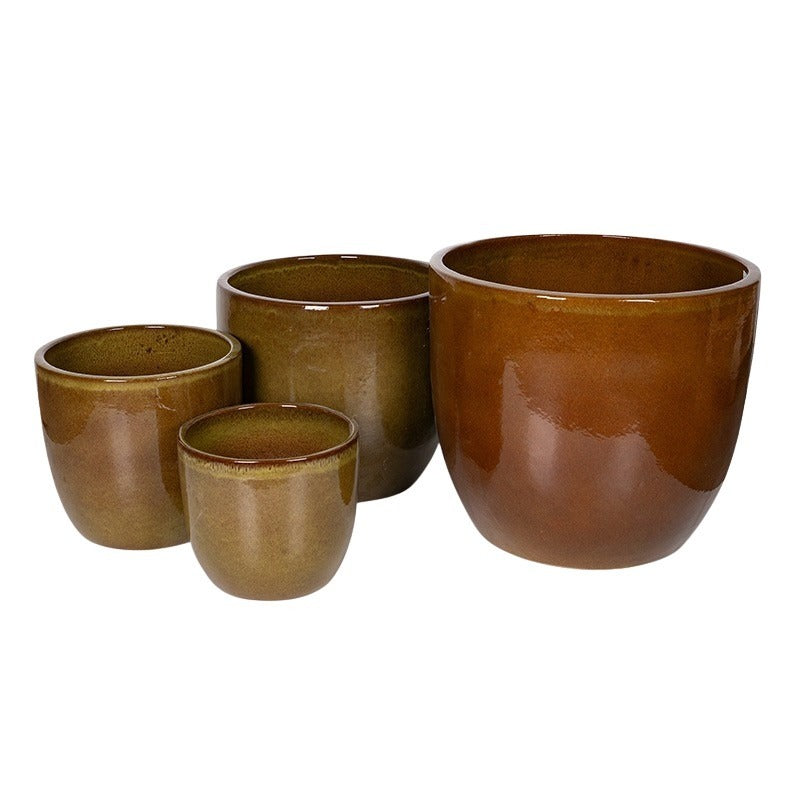 Aspen Classic Set Suport Pentru Plante Ceramice Maro Măsliniu 30X27-59X50Cm S4