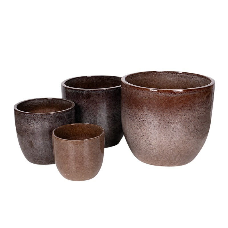 Aspen Classic Set Suport Pentru Plante Ceramice Maro Rustic 30X27-59X50Cm S4