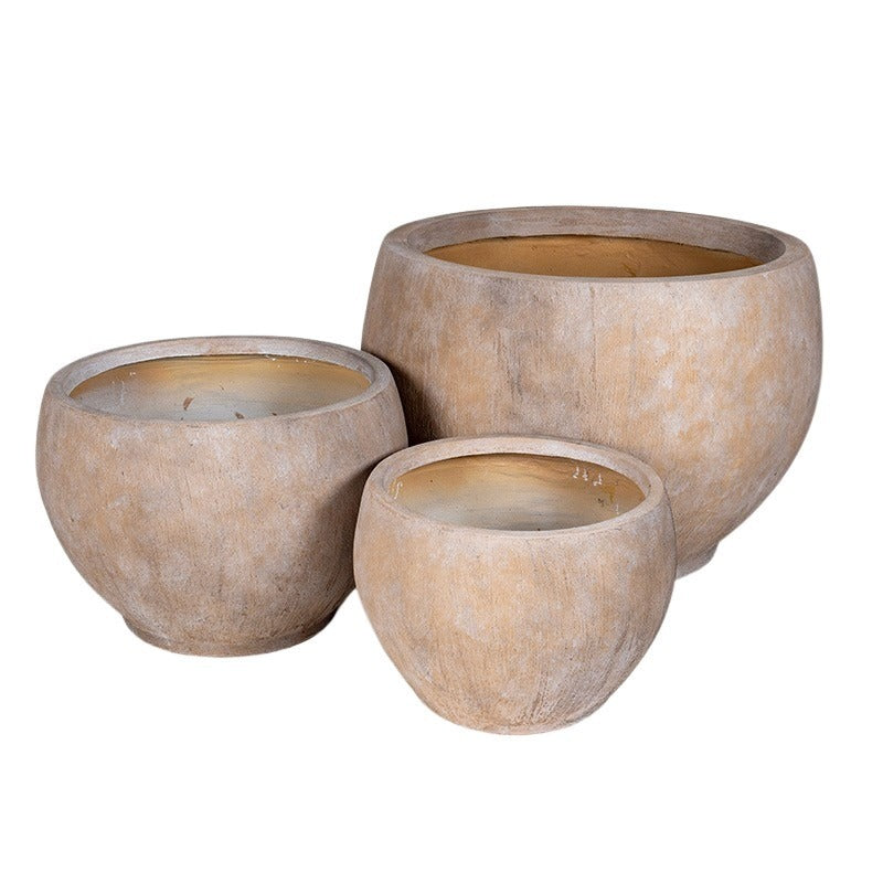 Yukon Globe Giant Compozit Suport De Plante Set Bej 63X45-110X76Cm S3