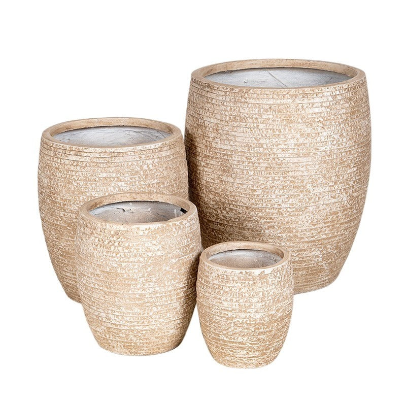 Ontario Monica Compozit Suport De Plante Set Culoare Nisip 25X29-57X64Cm S4