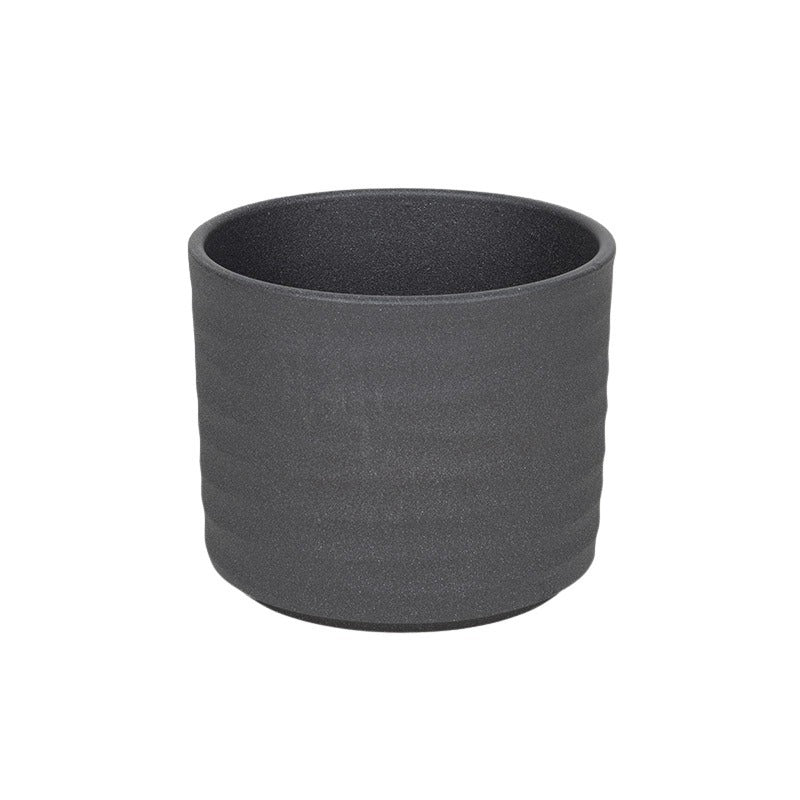 Wave Struktur Vas Cilindric Ceramic Cu Grafit 16Cm