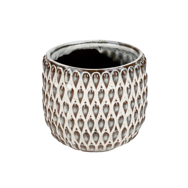 Gemma Vas Ceramic Crem-Maro 15,5X14,5Cm