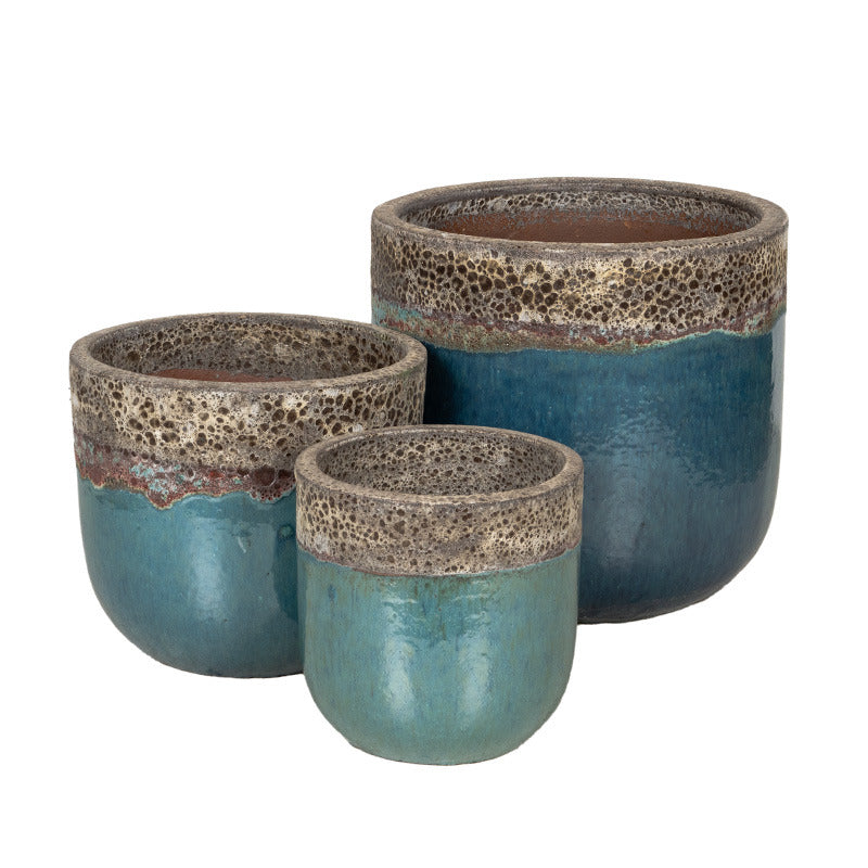 Prescott Classic Set Ghiveci Ceramic Turcoaz 29X28-51X46Cm S3