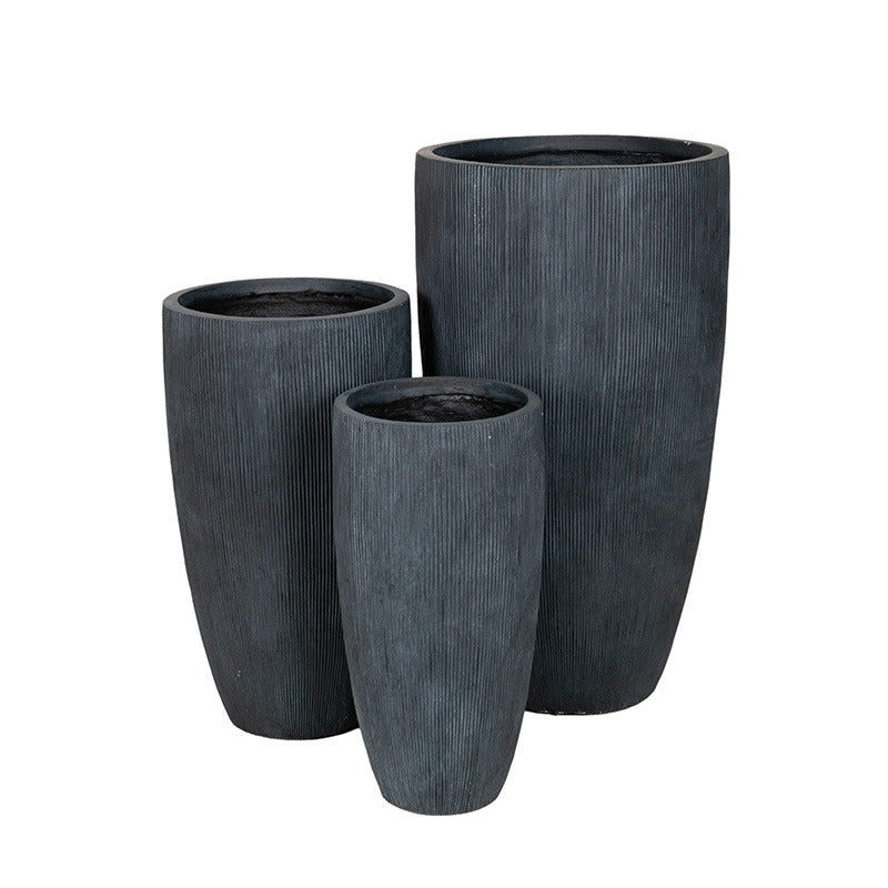 Toronto Vase Giant Compozit Titular De Plante Set Grafit 33X66-56X100Cm S3