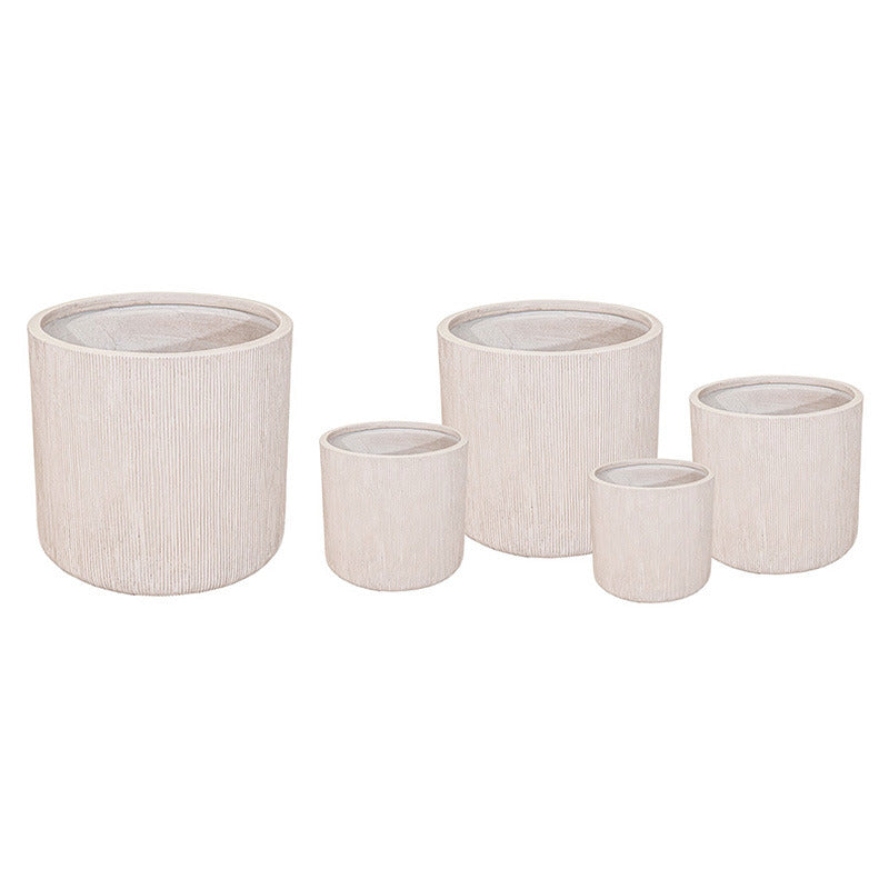 Toronto Cilindru Compozit Suport Pentru Plante Set Culoare Nisip 25X25-54X51Cm S5