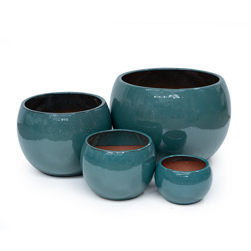 Singa Globe Set Suport Plante Ceramice Turcoaz 24X16-56X40Cm S4