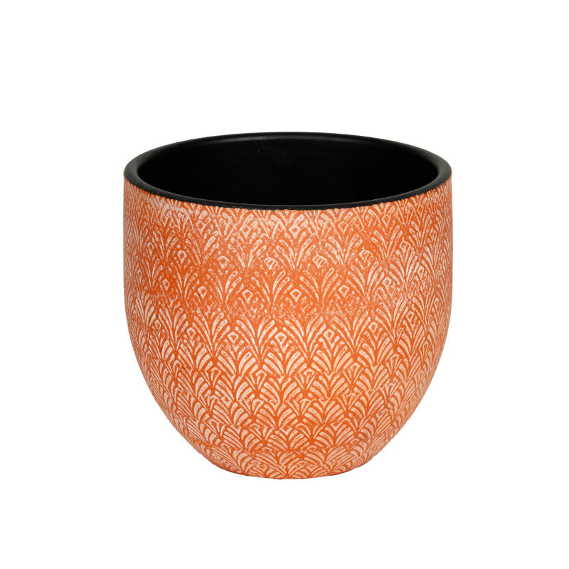 Alvito Vas Ceramic Portocaliu-Negru 18X16Cm