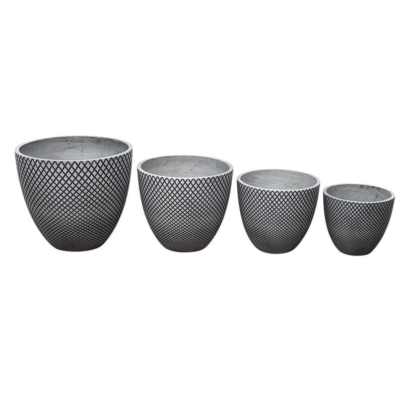 Madison Classic Set De Vase Compozite Negru-Gri Deschis 27X24-44X39Cm S/4