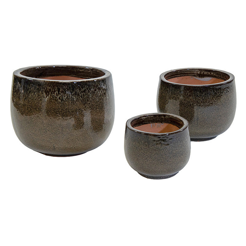 Cove Caldron Set Suport Pentru Plante Ceramice Espresso 27X18-53X38Cm S3