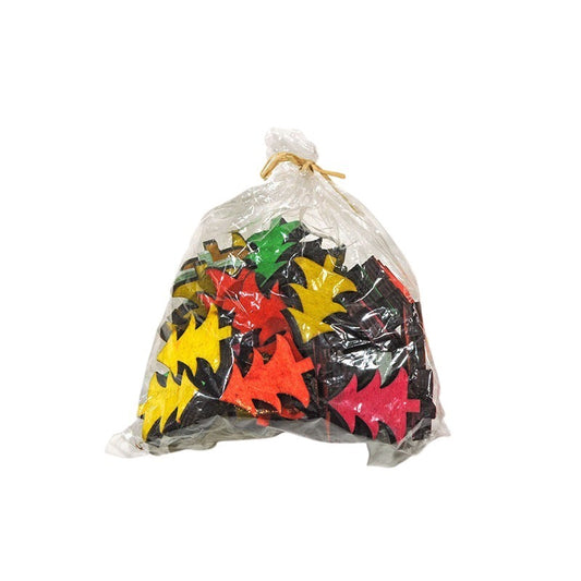 Lemn De Pin Mix Portocaliu-Galben-Roz-Verde 4X3Cm 40Pcs/Pack