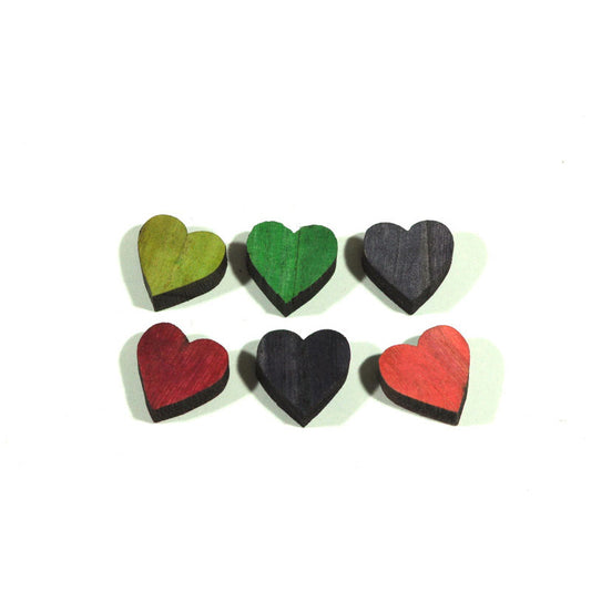 Inima Din Lemn Mix Portocaliu-Violet-Roz Verde 2X2Cm 90Pcs/Pachet