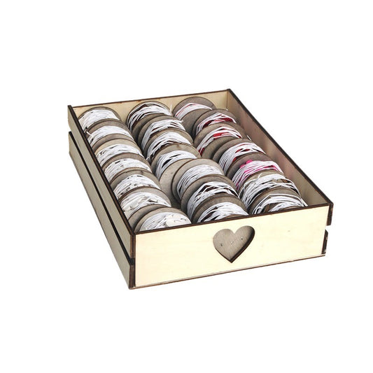 Flori Din Lemn Flori Inima Ghirlanda Alb Cu Fir 20Pcs-2M/Tek