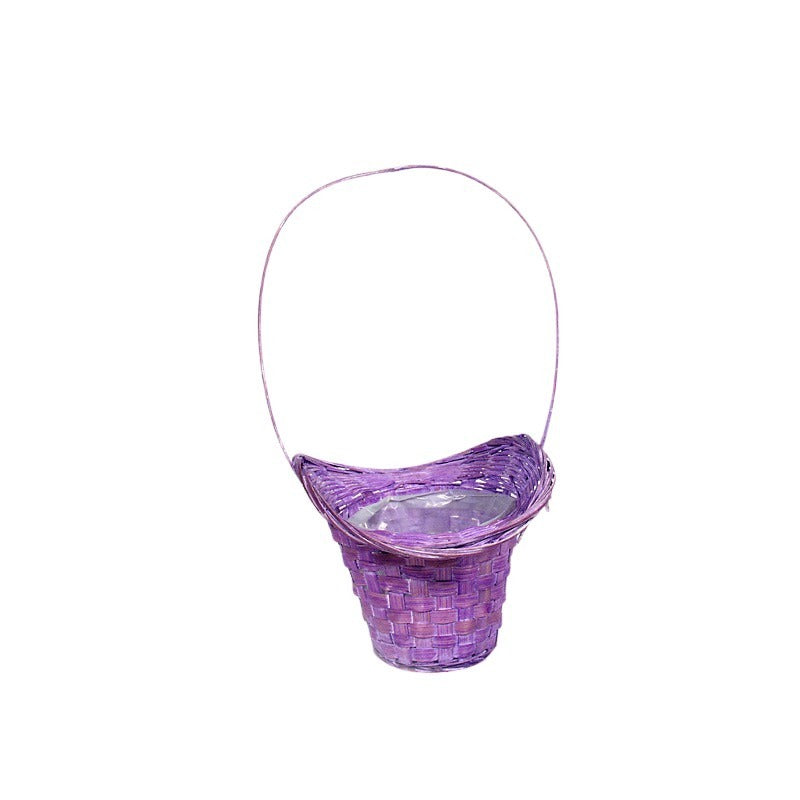 Coș Florentin Din Bambus Violet Antic 19X15X12/37Cm