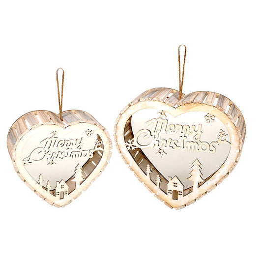 Decor Din Lemn Agatat Inima Set Cu Inscripție Gri 40X40X12Cm S/2