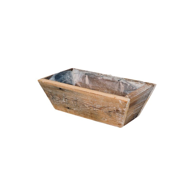 Castron Pătrat Din Lemn Maro Antic 25X14X8Cm