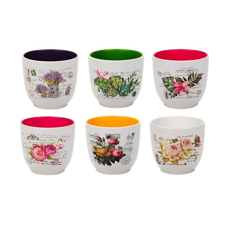 Vas Ceramic Cu Model De Flori Mix 12X11Cm