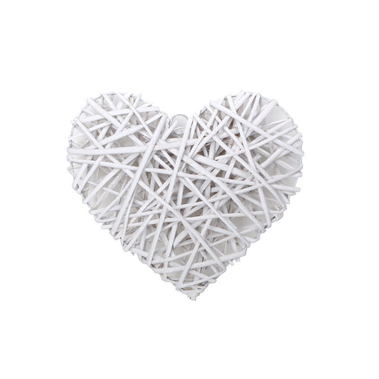 Inimă Din Răchită Alb 30 Cm