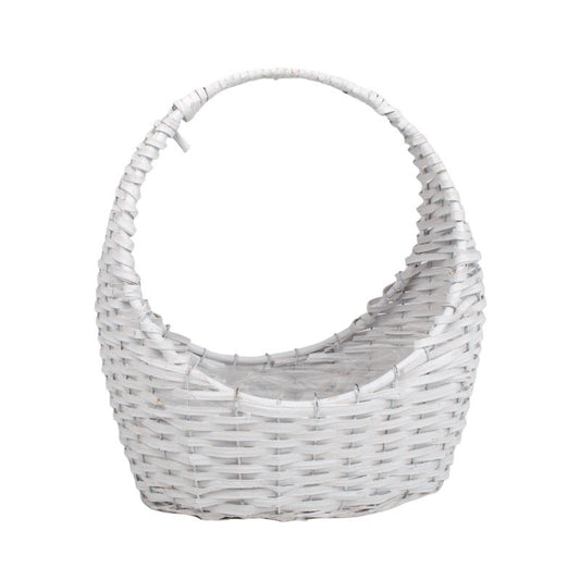 Coș Cadou Din Lemn Alb 35X24X11/41Cm